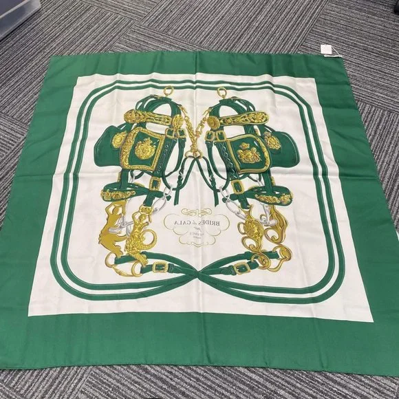 HERMÈS Scarf Brides de Gala Silk H Grygkar Racing Green Gold - Picture 3 of 4